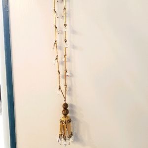 Antique costume crystal chandelier necklace